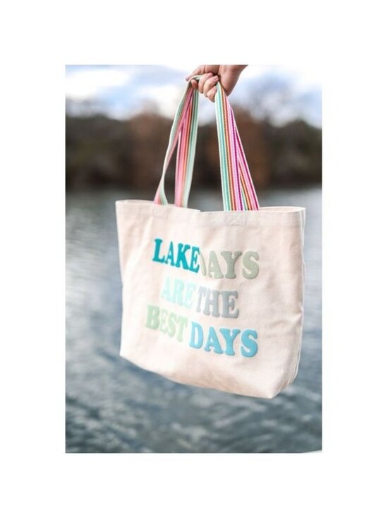 Jadelyn Brooke Handbags - Jadelyn Brooke NEW Canvas Tote - Lake Days Are the Best Days - Natural
